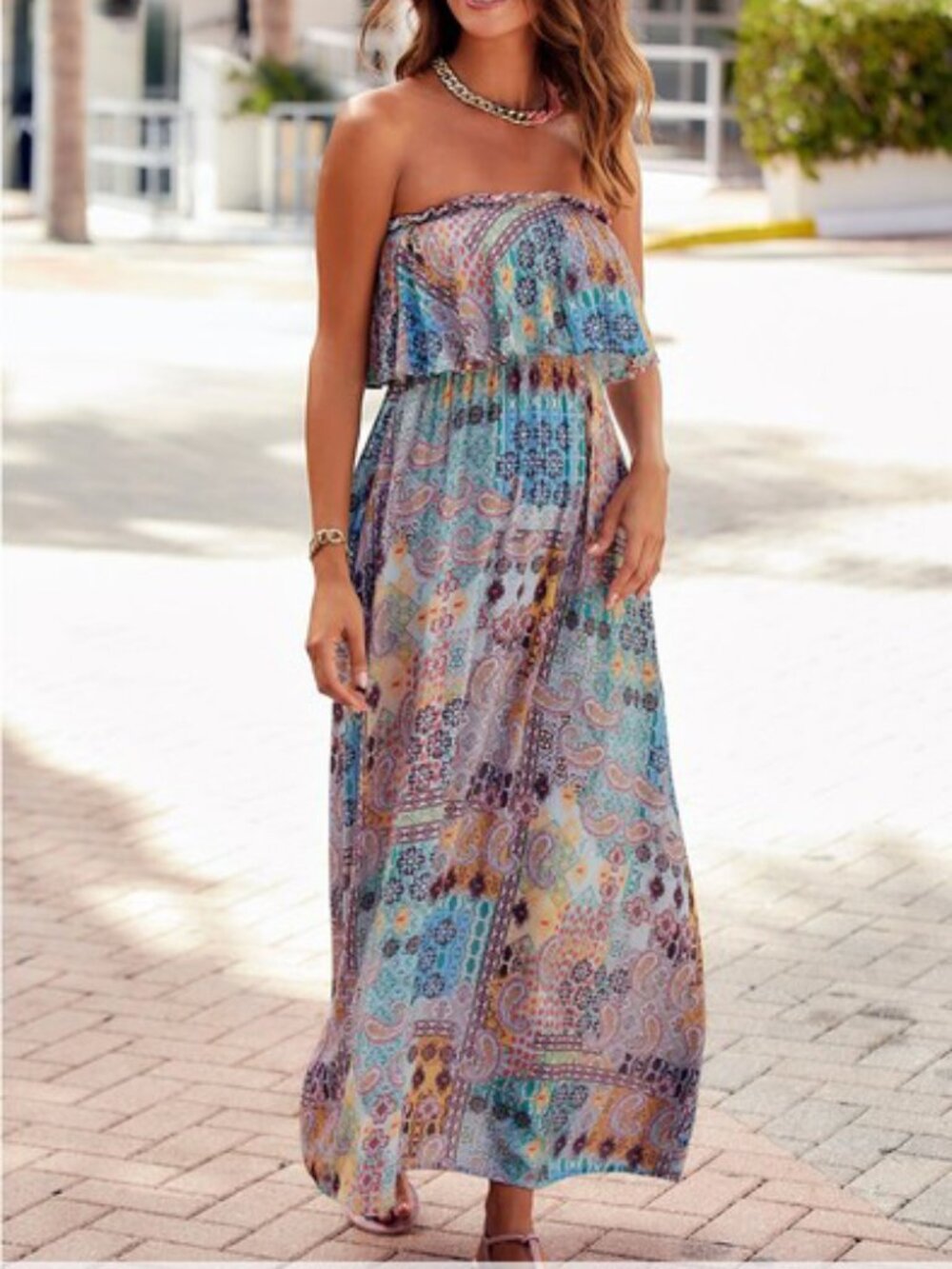 Lascana bandeau maxi dres - Picture 2 of 5